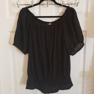 SALE! Michael Kors Black Peasant Blouse 1x